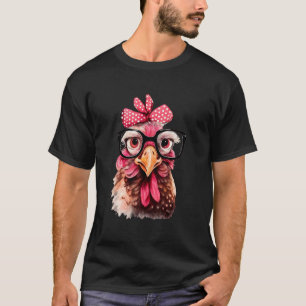 Süßes Huhn mit Bandana-Stirnbinde und Brille Mama T-Shirt