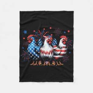 Süßes Huhn USA-Flagge Patriotischer Hühnerliebhabe Fleecedecke
