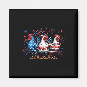 Süßes Huhn USA-Flagge Patriotischer Hühnerliebhabe Magnet