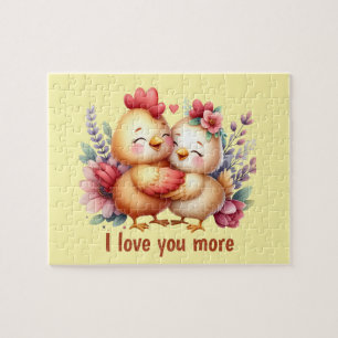 Süßes Hühnerliebe dich mehr anpassbar Puzzle