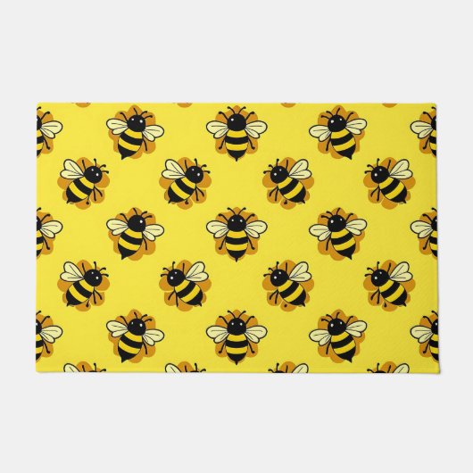 Süßes Hummel-Sommer-Muster Fußmatte (Vorderseite)