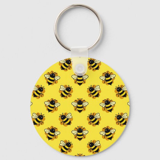 Süßes Hummel-Sommer-Muster Schlüsselanhänger (Vorderseite)
