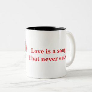 ☕ Süßes Hunde-Herz-Liebeszitat-Geschenk für Hundem Zweifarbige Tasse