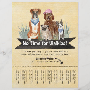 Süßes Hundeausführ-Flugblatt-Reißblatt Schwarzes B Flyer