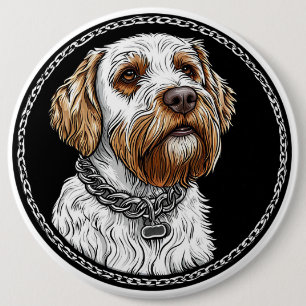 Süßes Hundeporträt Button