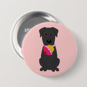 Süßes Hunderosa Button (Vorne & Hinten)