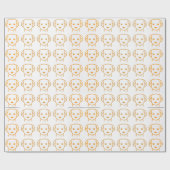 Süßes Hundgesicht-Musterdesign Geschenkpapier (Flach)