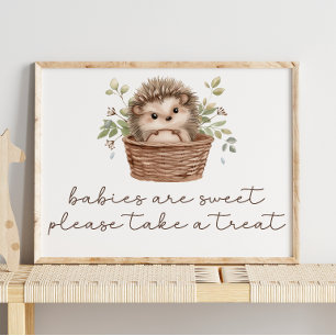 Süßes Igel-Baby-Shower-Süßigkeiten-Dankeschön-Schi Poster