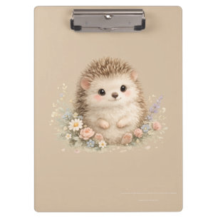 Süßes Igel Cottagecore Blumen-Geschenk Klemmbrett