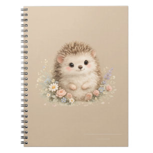 Süßes Igel Cottagecore Blumen-Geschenk Notizblock