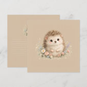 Süßes Igel-Häuschen-Idyll Blumen-Geschenk Einladung (Vorne/Hinten)