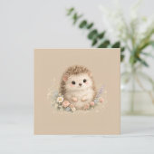 Süßes Igel-Häuschen-Idyll Blumen-Geschenk Einladung (Stehend Vorderseite)