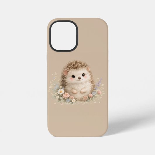 Süßes Igel-Häuschen-Idyll Blumen-Geschenk iPhone Hülle (Rückseite)
