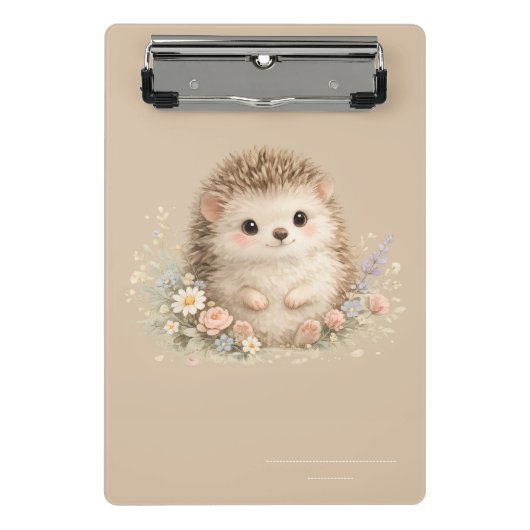 Süßes Igel-Häuschen-Idyll Blumen-Geschenk Mini Klemmbrett (Vorderseite)