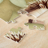 Süßes Igel-Herbstlaub-Muster Puzzle (Seite)