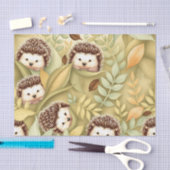 Süßes Igel-Herbstlaub-Muster Seidenpapier (Handwerk)