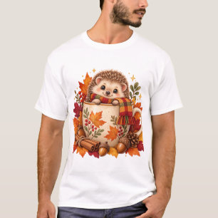 Süßes Igel-Kaffeetassen-Herbst-T-Shirt T-Shirt