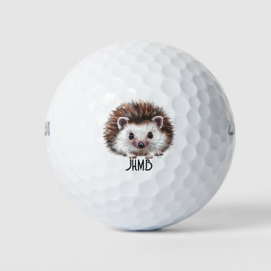 Süßes Igel-Tier-Monogramm-Kunstwerk Golfball (Vorderseite)