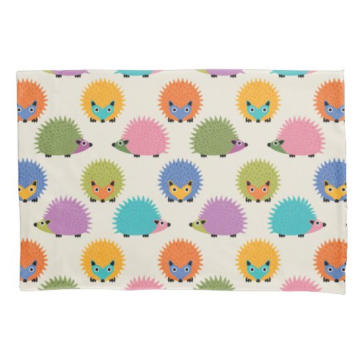 Süßes Igelmuster auf Creme Kissenbezug (Vorderseite)