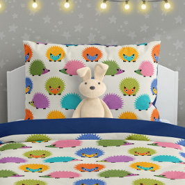 Süßes Igelmuster auf Creme Kissenbezug