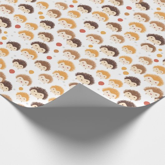 Süßes Igelmuster Geschenkpapier (Ecke)