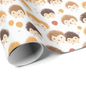 Süßes Igelmuster Geschenkpapier (Rolleneckpunkt)