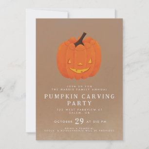 Süßes, illustriertes Kürbisdesign mit Jack-o'-Lant Einladung