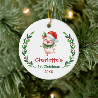 Süßes individuelles erstes Weihnachten des Babys F Keramik Ornament