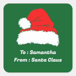 Süßes individuelles Geschenk von Santa Claus in gr Quadratischer Aufkleber