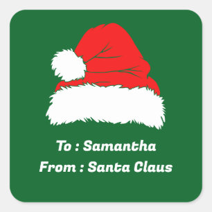 Süßes individuelles Geschenk von Santa Claus in gr Quadratischer Aufkleber