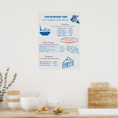 Süßes individuelles Restaurant-Geschäftsmenü Poster (Küche)