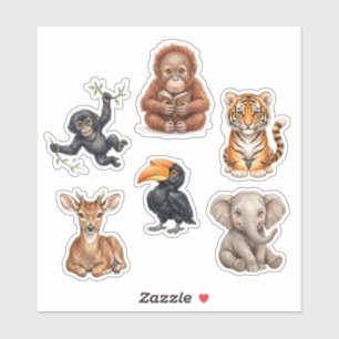 Süßes Indonesien Wildtier Sticker-Pack Exotischer Aufkleber
