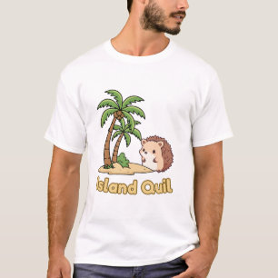 Süßes Insel-Quill-Igel-Tropen-Sommer-T-Shirt T-Shirt