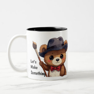 Süßes inspirierendes Bärendesign - Erfinde etwas Zweifarbige Tasse