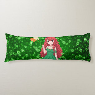 Süßes, irisches Anime-Mädchen zum St. Patrick's Da Seitenschläferkissen