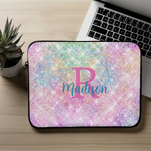 Süßes, irisierendes Einhorn rosa falscher Glitter Laptopschutzhülle