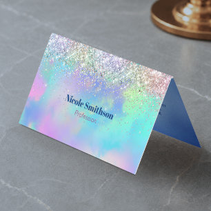 Süßes, irisierendes, holografisches, glitzerndes M Visitenkarten