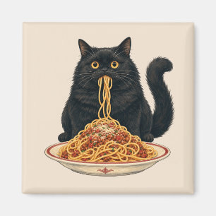 Süßes italienisches Essen liebendes Katzendesign Magnet