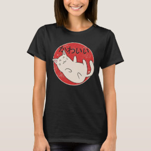 Süßes japanisches Maneki Neko Katzen-Design, Kawai T-Shirt