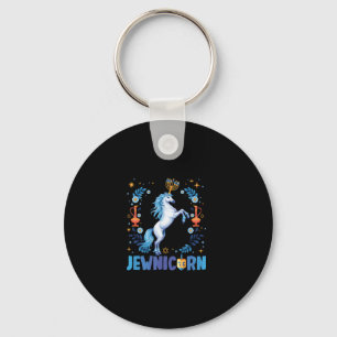 Süßes Jewnicorn Jüdisches Einhorn Menorah Chanukah Schlüsselanhänger