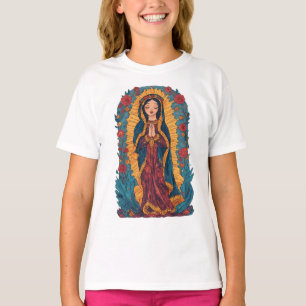 Süßes Jungfrau-von-Guadalupe-Mädchen-T-Shirt T-Shirt