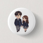 Süßes K-Drama-Schulstudenten-Paar-Button-Pin Button (Vorderseite)