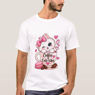 Süßes Kaffee-Katzen-T-Shirt T-Shirt