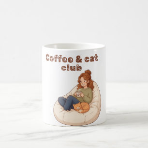 Süßes Kaffee- & Katzenclub-Design Kaffeetasse