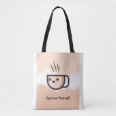 Süßes Kaffeetassen-Design-Tote Tasche (Vorderseite)