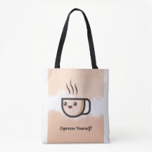 Süßes Kaffeetassen-Design-Tote
