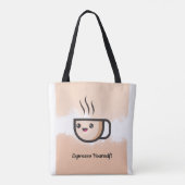 Süßes Kaffeetassen-Design-Tote Tasche (Rückseite)