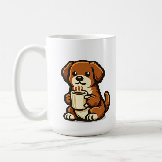 Süßes Kaffeetassen-Hund-Kawaii-Design Kaffeetasse (Links)