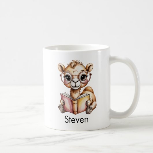 Süßes Kamel liest ein Buch Custom Kaffeetasse (Rechts)