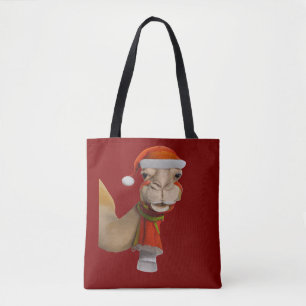 Süßes Kamel mit Weihnachtsmannmütze Weihnachten Tasche